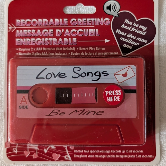 Lot Of 2 Recordable Greeting Tapes Cassettes Valentine's Day Red & Pink - Picture 4 of 5